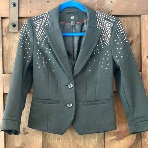 Black rhinestone blazer sz8